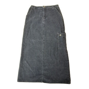 Vintage Hang Ten Blue Corduroy Cargo Midi Skirt 90s Utility Grunge Skirt Small